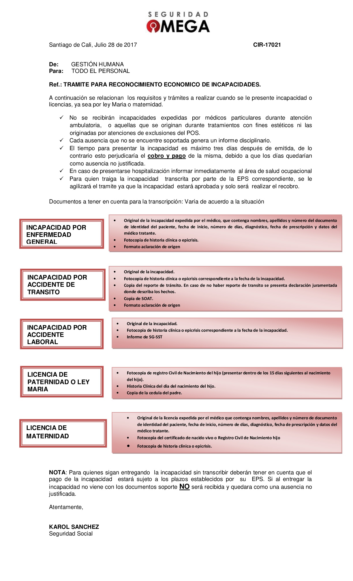 Seguridad Omega - Boletín de Seguridad Octubre 2016