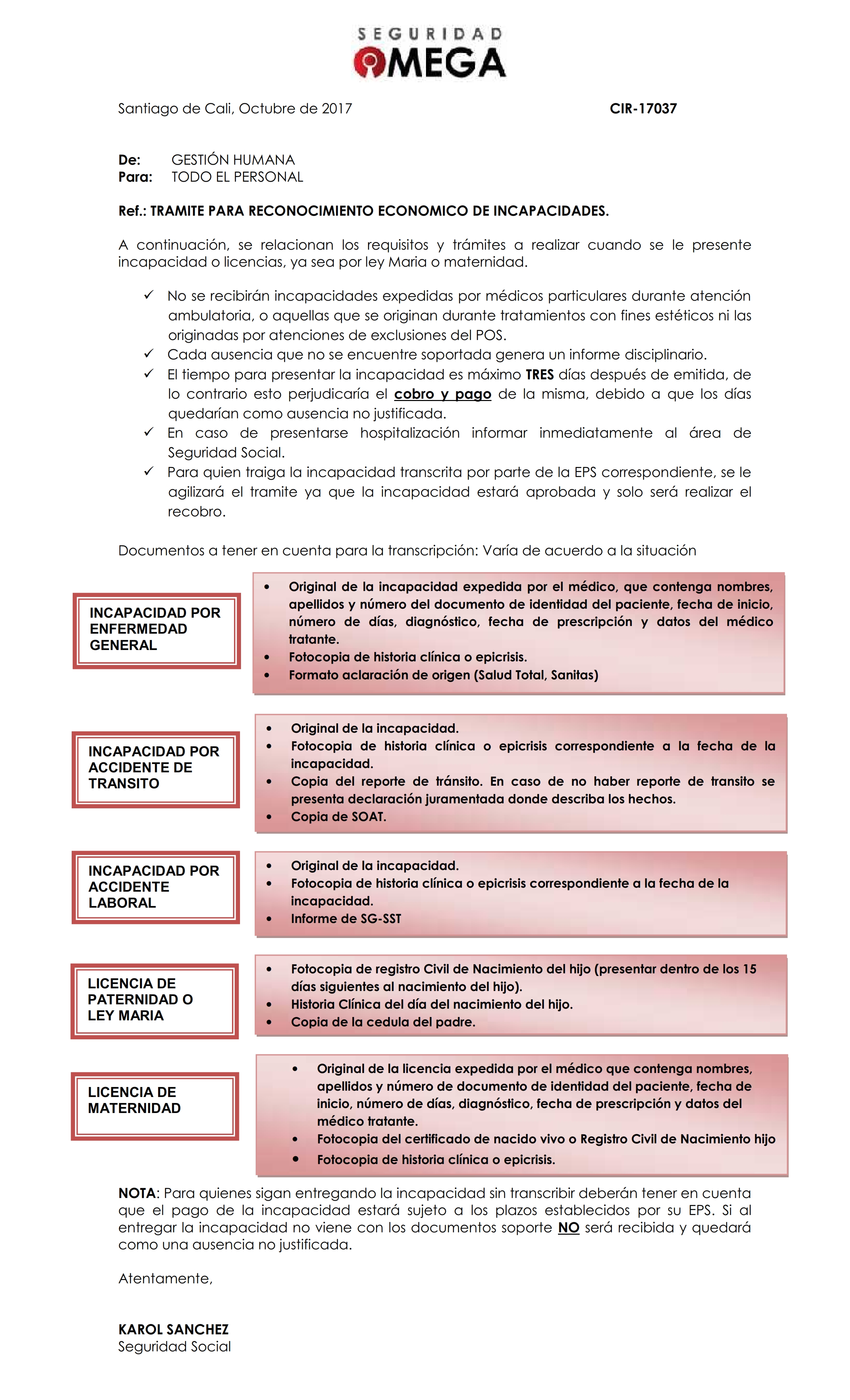Seguridad Omega - Boletín de Seguridad Octubre 2016