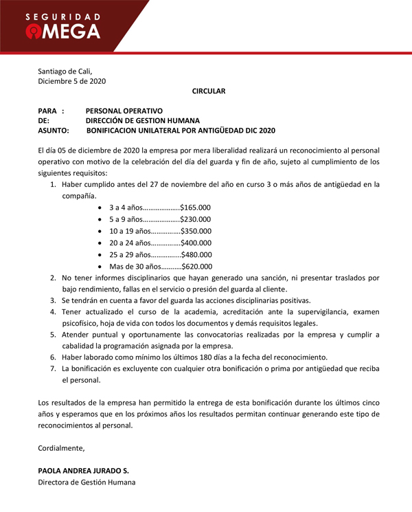 Seguridad Omega - Boletín de Seguridad