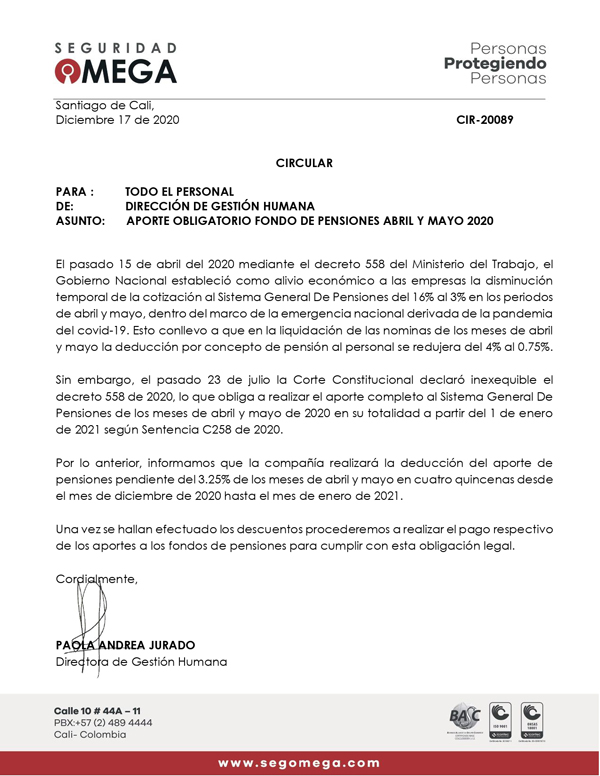 Seguridad Omega - Boletín de Seguridad