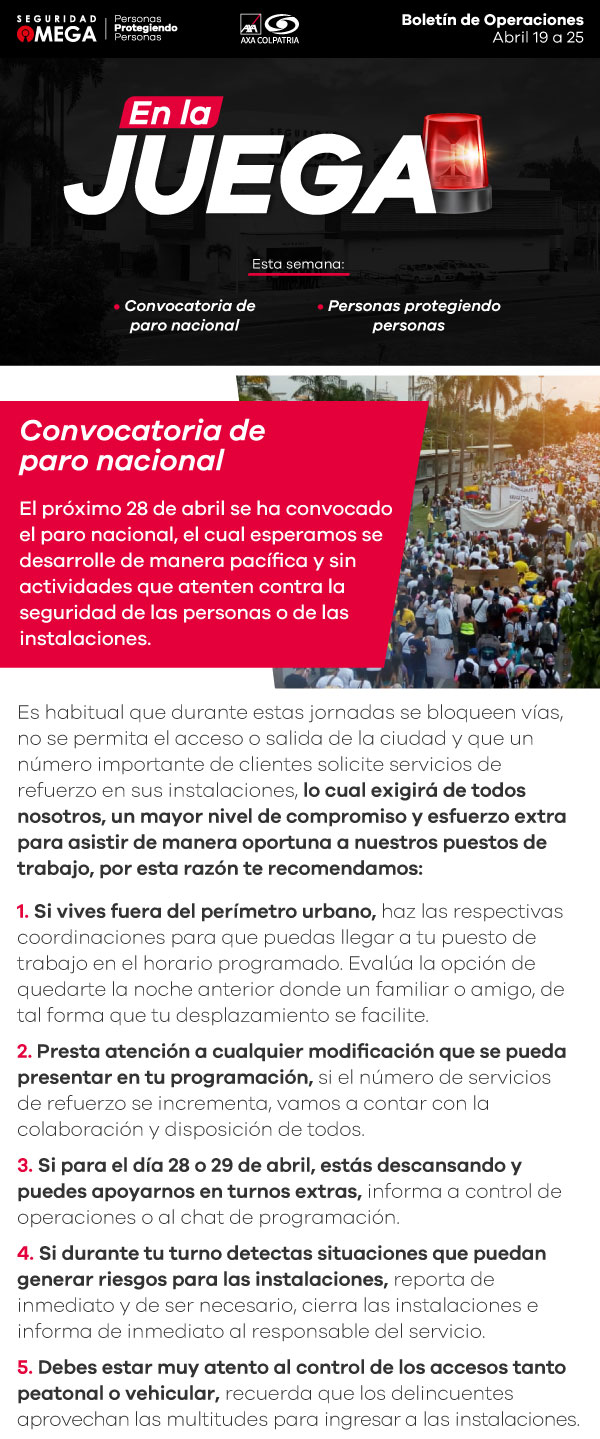 Seguridad Omega - Boletín de Seguridad