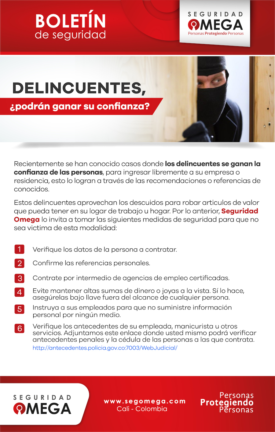 Seguridad Omega - Boletín de Seguridad Octubre 2016