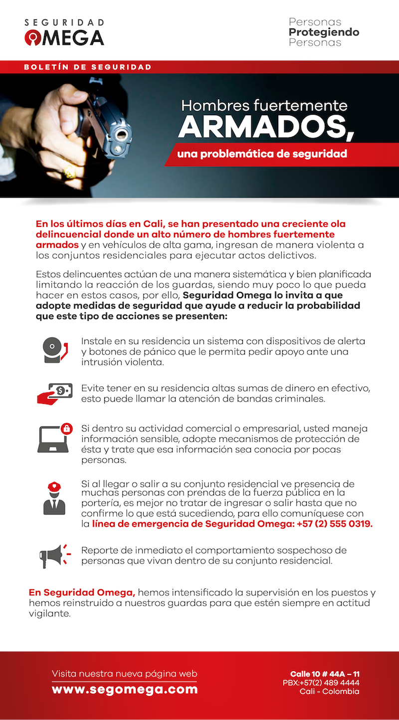 Hombres fuertemente armados, una problemática de seguridad.