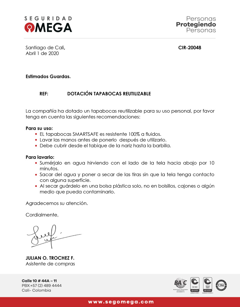 Uso y manejo de tapabocas