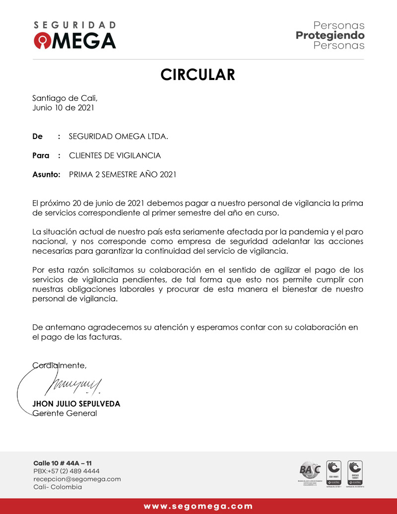 🚨 CIRCULAR | Prima 2do Semestre año 2021