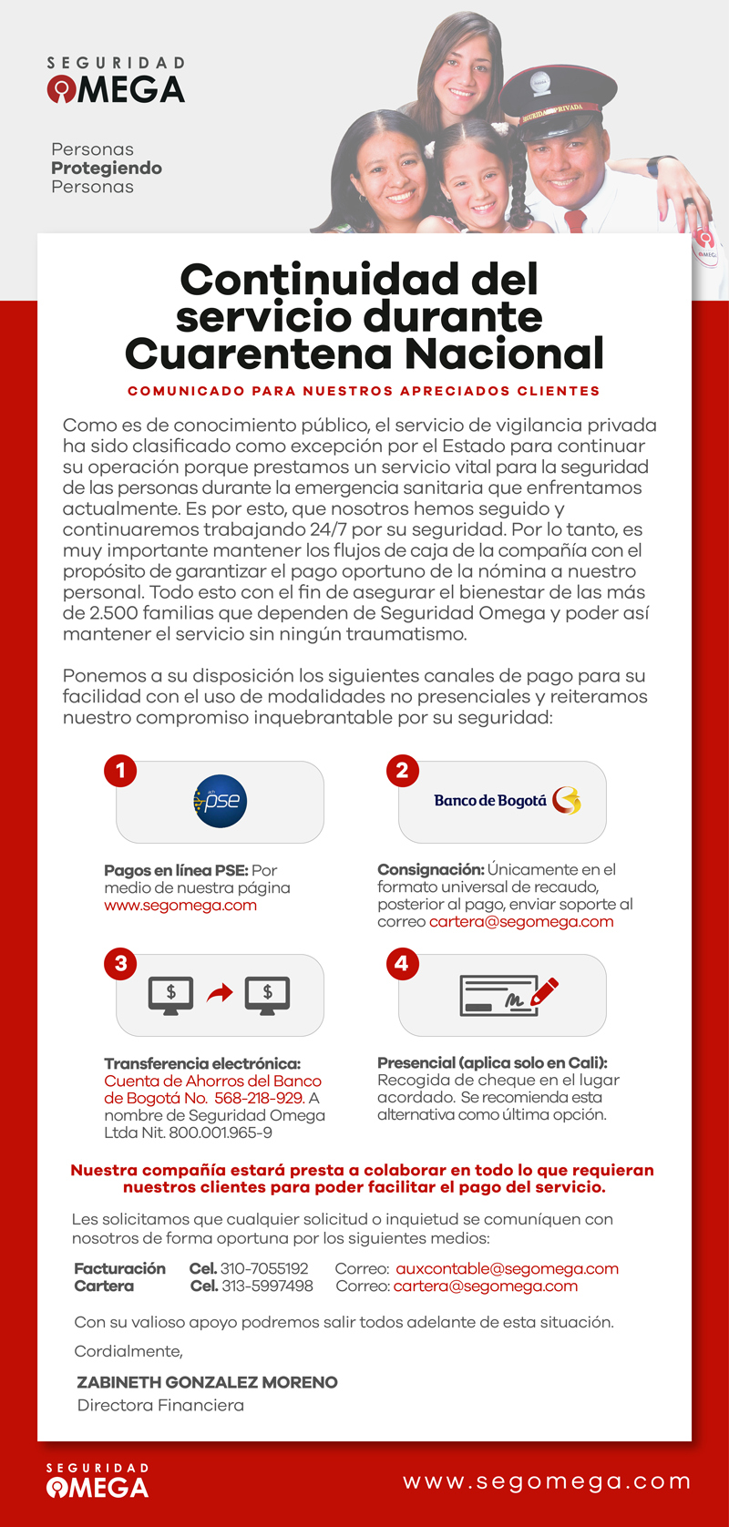 Continuidad del servicio durante Cuarentena Nacional