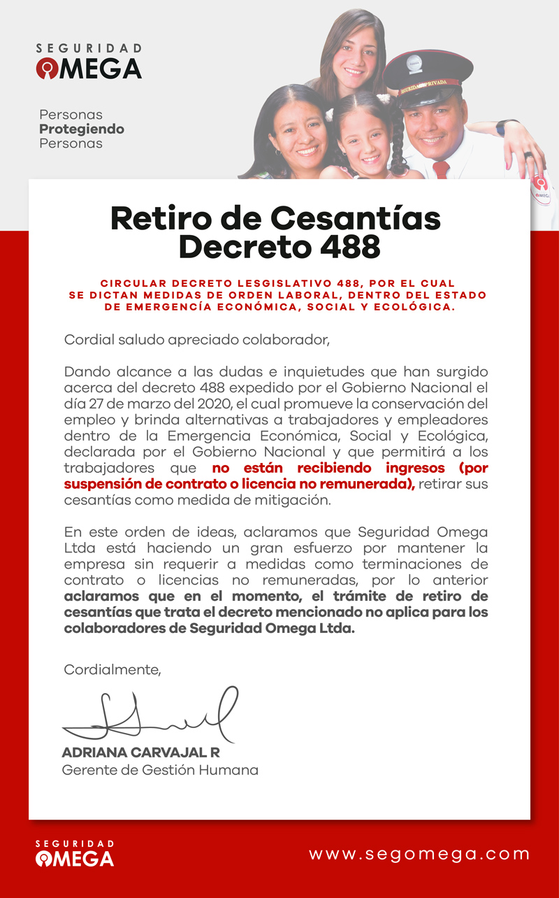 Retiro de Cesantías - Decreto 488