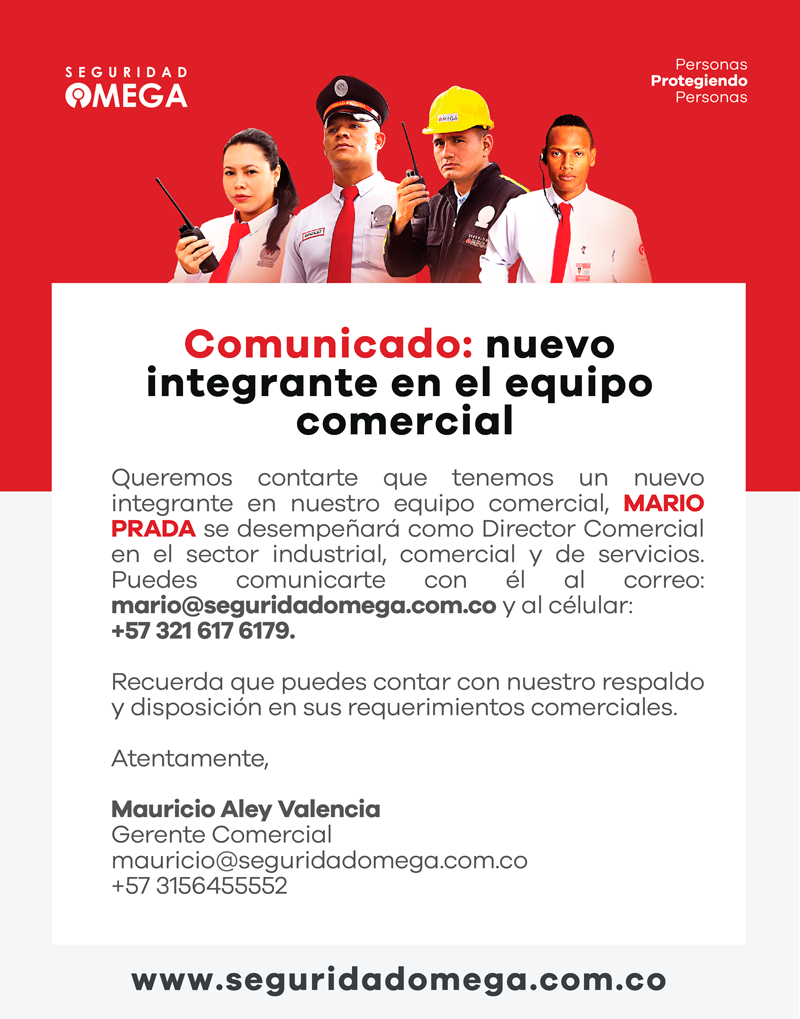 Comunicado: nuevo integrante en el equipo comercial