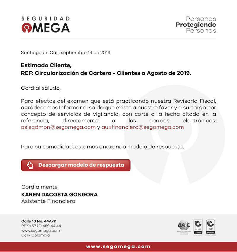 CIRCULARIZACION CARTERA 2019