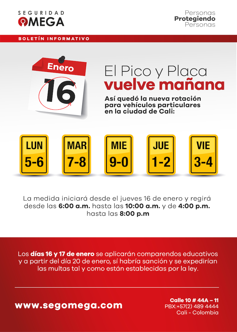 El pico y placa vuelve mañana
