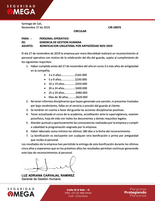 Seguridad Omega - Boletín de Seguridad